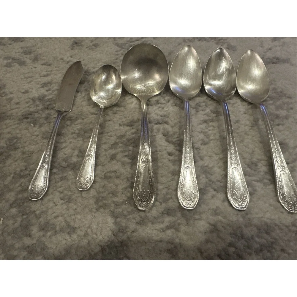 6 Pieces Community HAMPTON COURT (1928) SERVING PIECES serving Spoon Knife Ladle